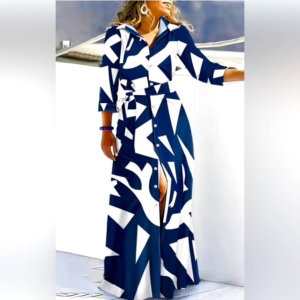 Fall button down maxi dress